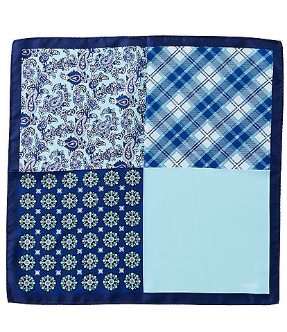Cremieux Pined Medallion Woven Silk Pocket Square