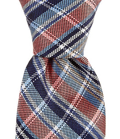 Cremieux Plaid 3 1/4#double; Woven Silk Tie