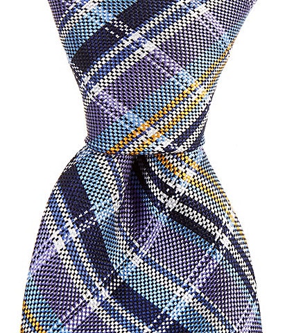 Cremieux Plaid 3 1/4#double; Woven Silk Tie