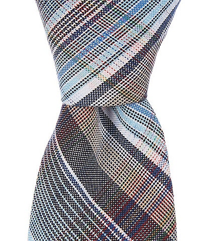 Cremieux Plaid 3#double; Woven Silk Tie