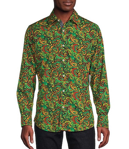 Cremieux Premium Denim Medium Paisley Long Sleeve Woven Shirt