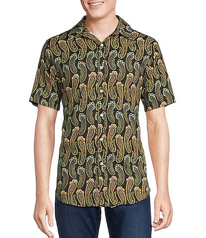 Cremieux Premium Denim Modern Paisley Print Short Sleeve Woven Shirt