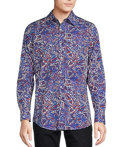 Cremieux Premium Denim Paisley Stretch Long Sleeve Woven