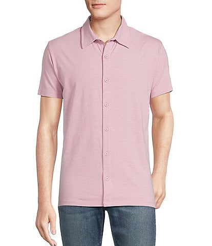 Cremieux Premium Denim Solid Coat Front Knit Shirt