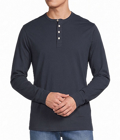 Cremieux Premium Denim Solid Long Sleeve Henley Shirt