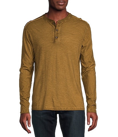 Cremieux Premium Denim Solid Long Sleeve Henley Shirt