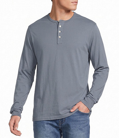Cremieux Premium Denim Solid Long Sleeve Henley Shirt
