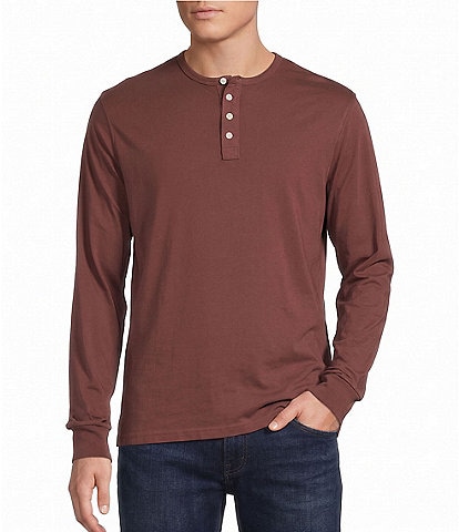 Cremieux Premium Denim Solid Long Sleeve Henley Shirt
