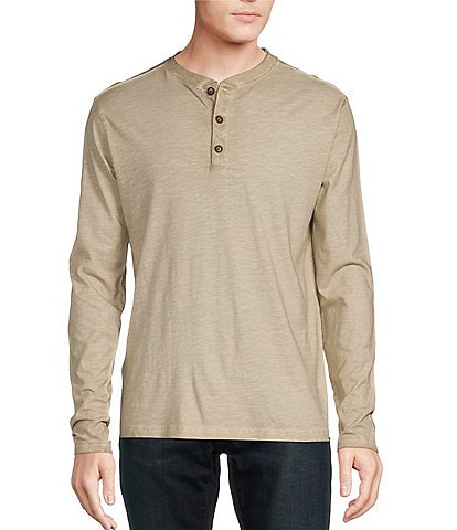 Cremieux Premium Denim Solid Long Sleeve Henley Shirt