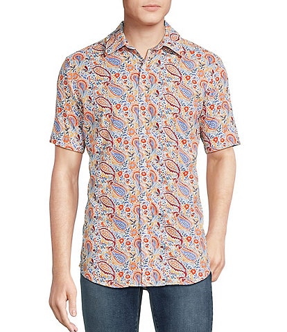 Cremieux Premium Paisley Print Short Sleeve Woven Shirt