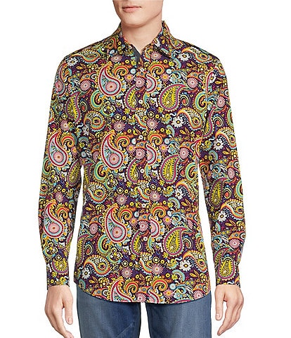 Cremieux Premium Stretch Paisley Long Sleeve Woven Shirt