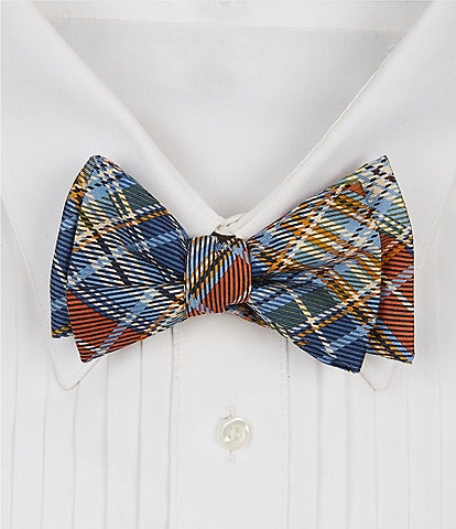 Cremieux Repeat Plaid Print Bow Tie