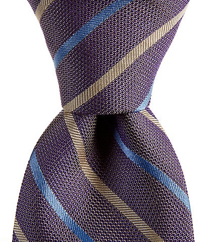 Cremieux Rods Alternate-Stripe 3 1/4" Silk Tie