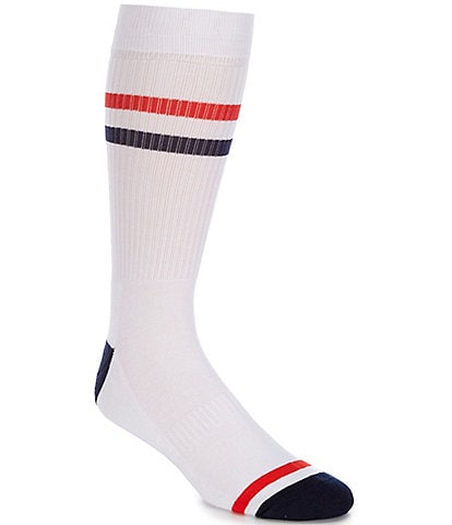 Cremieux Rugby-Stripe Cushioned-Foot Crew Socks