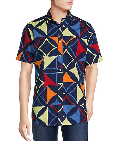 Cremieux Short Sleeve Geometric Print Shirt