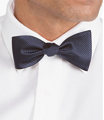 Cremieux Solid Ribbed Bow Tie