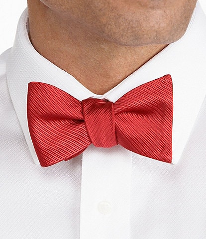 Cremieux Solid Ribbed Bow Tie