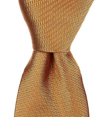 Cremieux Solid Chevron Textured 3 1/4#double; Silk Tie