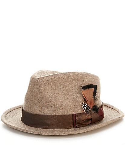 Cremieux Solid with Feather Fedora Hat