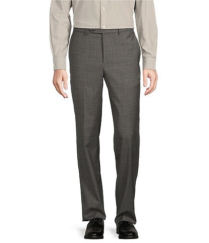 Cremieux Tailored Modern Fit Sharkskin Flat-Front Dress Pants