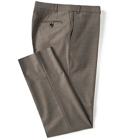 Cremieux Modern Fit Flat-Front Sharkskin Pattern Dress Pants