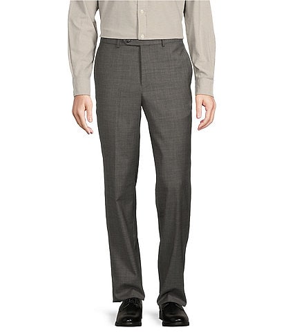 Cremieux Modern Fit Sharkskin Wool Blend Flat Front Dress Pants