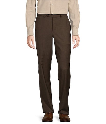 Cremieux Modern Fit Sharkskin Wool Blend Flat Front Dress Pants