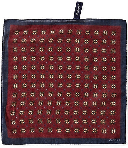 Cremieux Tailored Neat Pattern 12#double; Silk Pocket Square