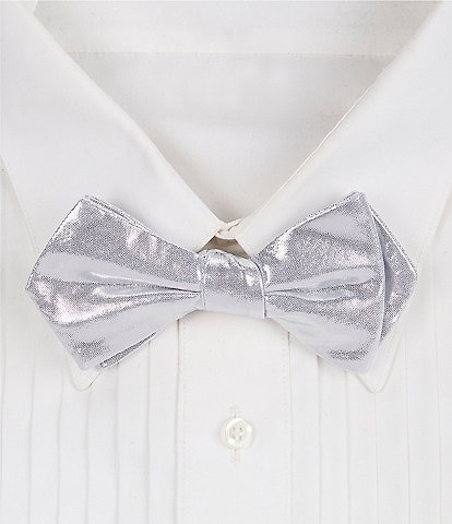 Cremieux Thin Solid Pre-Tied Woven Silk Bow Tie