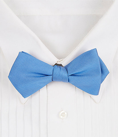 Cremieux Thin Solid Pre-Tied Woven Silk Bow Tie