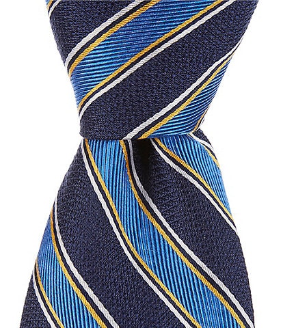 Cremieux Traditional Stripe 3 1/8#double; Woven Silk Tie