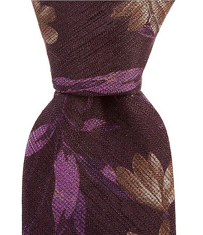 Cremieux Tropical Floral Print 3'' Silk Blend Tie