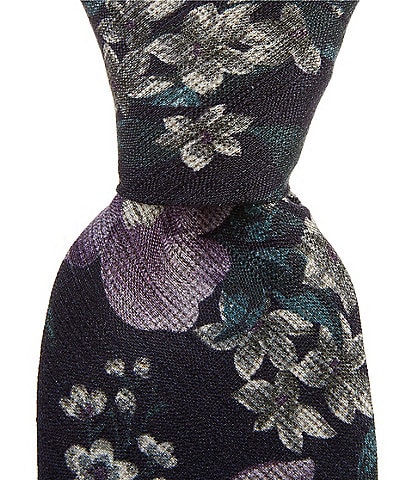 Cremieux Tropical Floral Print 3'' Width Silk Blend Tie
