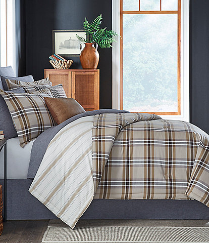 Cremieux Tucker Collection Woven Yard Dyed Plaid Reversible Comforter Mini Set
