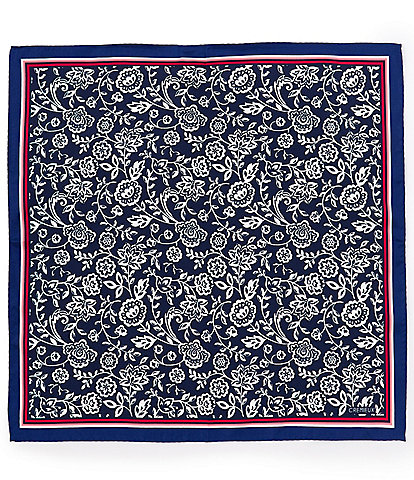 Cremieux Vined Floral Silk Pocket Square