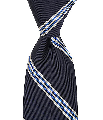 Cremieux White Stripe Traditional Silk Tie