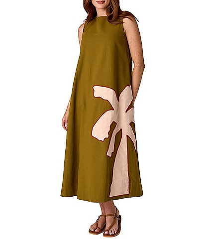 CROSBY by Mollie Burch Owens Palm Tree Shift Dress