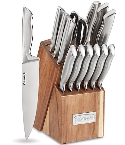 Cuisinart 15-Piece Elite Series Stainless Steel Cutlery Set with Acacia Block