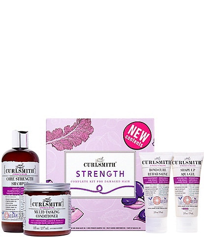Curlsmith Strength Complete 4-Piece Kit For Damaged Curly Hair