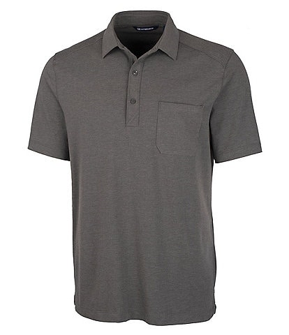 Cutter & Buck Big & Tall Advantage Tri-Blend Jersey Pocket Performance Stretch Short-Sleeve Polo Shirt
