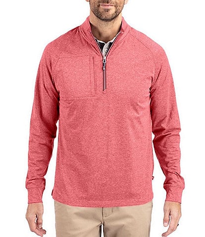 Cutter & Buck Big & Tall Soft Knit Heathered Quarter Zip Pullover