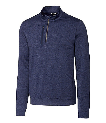 Cutter & Buck Big & Tall Stealth Heathered Performance Stretch Half-Zip Pullover