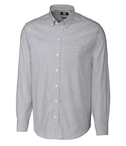 Cutter & Buck Big & Tall Stripe Stretch Oxford Long-Sleeve Woven Shirt