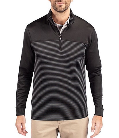 Cutter & Buck Big & Tall Traverse Stripe Quarter-Zip Pullover