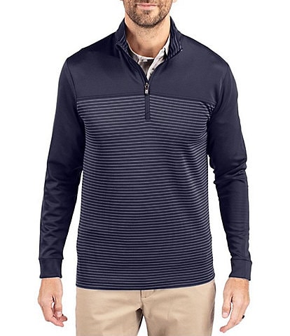 Cutter & Buck Big & Tall Traverse Stripe Quarter-Zip Pullover