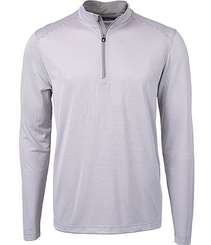 Cutter & Buck Big & Tall Virtue Micro Stripe Featherlight Pique Quarter Zip Pullover