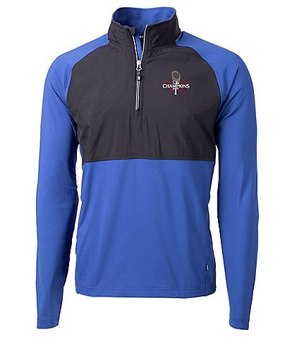 Cutter & Buck MLB Texas Rangers 2023 World Series Champions Adapt Eco Knit Stretch Hybrid Quarter-Zip Pullover