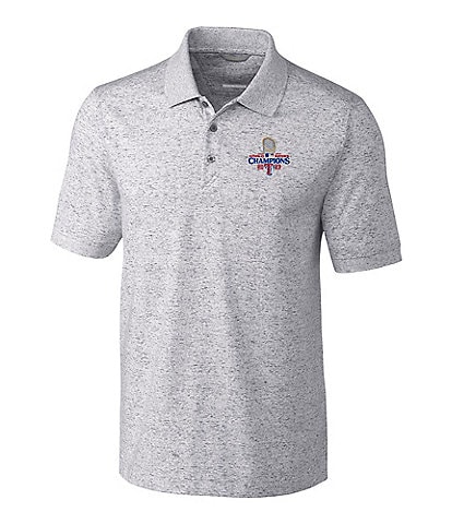 Cutter & Buck MLB Texas Rangers 2023 World Series Champions Tri-Blend Space Dye Short Sleeve Polo Shirt