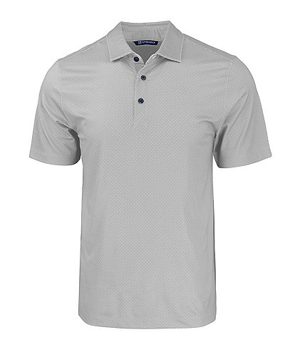 Cutter & Buck Pike Eco Tonal Geometric Print Short Sleeve Polo Shirt