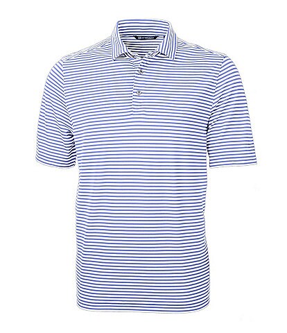Cutter & Buck Virtue Eco Pique Short-Sleeve Striped Polo Shirt